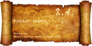 Kotter Anett névjegykártya