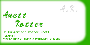 anett kotter business card